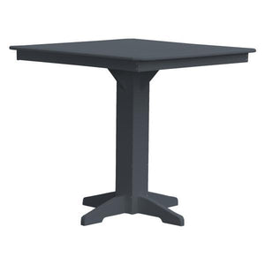 A & L Furniture Recycled Plastic Square Bar Table Bar Table 44" / Dark Gray / No