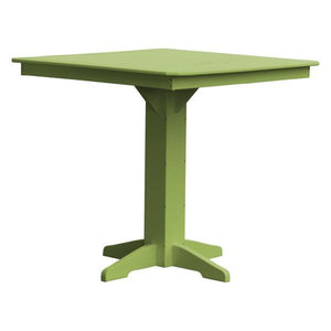 A & L Furniture Recycled Plastic Square Bar Table Bar Table 44" / Tropical Lime / No