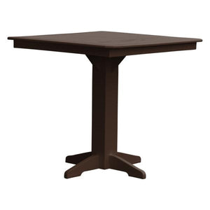 A & L Furniture Recycled Plastic Square Bar Table Bar Table 44" / Tudor Brown / No