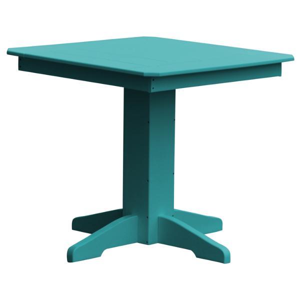 A &amp; L Furniture Recycled Plastic Square Dining Table Table 33&quot; / Aruba Blue