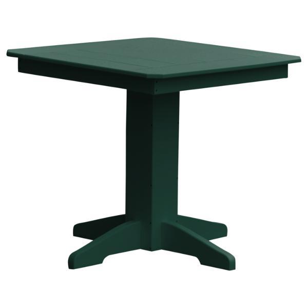 A &amp; L Furniture Recycled Plastic Square Dining Table Table 33&quot; / Turf Green