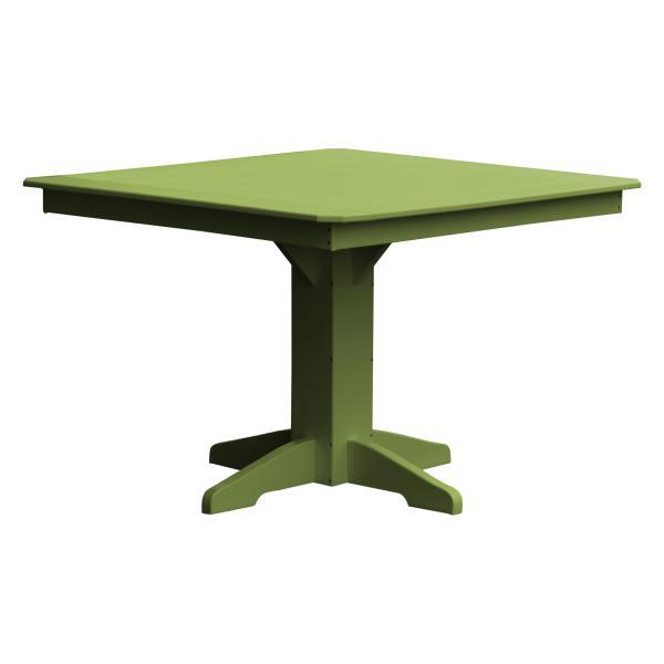 A &amp; L Furniture Recycled Plastic Square Dining Table Table 44&quot; / Tropical Lime