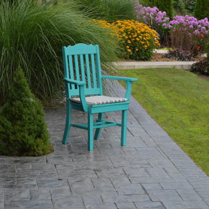 A & L Furniture Royal Dining Chair w/ Arms Outdoor Chairs Aruba Blue