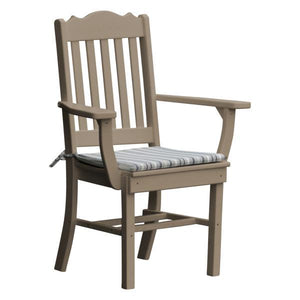 A & L Furniture Royal Dining Chair w/ Arms Outdoor Chairs Weathered Wood
