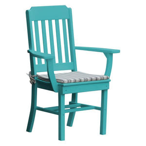 A & L Furniture Traditional Dining Chair w/ Arms Outdoor Chairs Aruba Blue