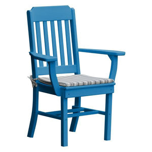 A & L Furniture Traditional Dining Chair w/ Arms Outdoor Chairs Aruba Blue