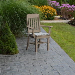 A & L Furniture Traditional Dining Chair w/ Arms Outdoor Chairs Aruba Blue