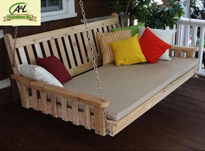 A & L Furniture Traditional English Red Cedar Swing Bed Swing Beds 4ft / Unfinished / No