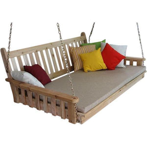 A & L Furniture Traditional English Red Cedar Swing Bed Swing Beds 4ft / Unfinished / No
