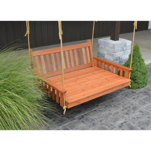 A & L Furniture Traditional English Red Cedar Swing Bed Swing Beds 4ft / Unfinished / No