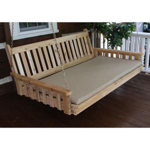 A & L Furniture Traditional English Red Cedar Swing Bed Swing Beds 4ft / Unfinished / No
