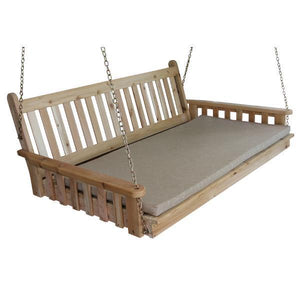A & L Furniture Traditional English Red Cedar Swing Bed Swing Beds 4ft / Unfinished / No