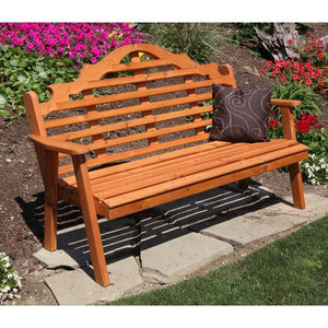 A & L Furniture Western Red Cedar Marlboro Garden Bench Garden Benches 4ft / Unfinished