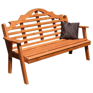 A & L Furniture Western Red Cedar Marlboro Garden Bench Garden Benches 4ft / Unfinished
