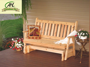 A & L Furniture Western Red Cedar Traditional English Glider Gliders 4ft / Unfinished