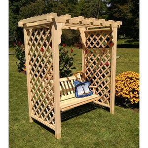 A & L Furniture Yellow Pine Covington Arbor & Swing