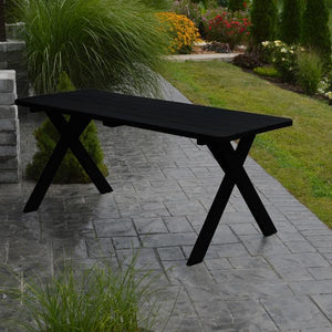 A & L Furniture Yellow Pine Crossleg Table – Size 6ft & 8ft Outdoor Tables 6ft / Black / No