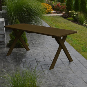 A & L Furniture Yellow Pine Crossleg Table – Size 6ft & 8ft Outdoor Tables 6ft / Coffee / No
