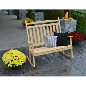 Yellow Pine Double Classic Porch Rocker - The Charming Bench Company