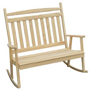 Yellow Pine Double Classic Porch Rocker - The Charming Bench Company