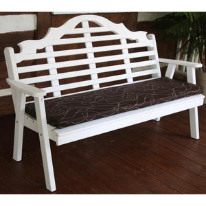 A & L Furniture Yellow Pine Marlboro Garden Bench Garden Benches 4ft / Unfinished