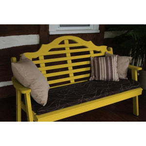 A & L Furniture Yellow Pine Marlboro Garden Bench Garden Benches 4ft / Unfinished
