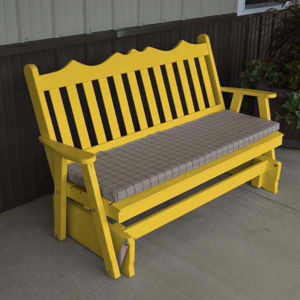 A &amp; L Furniture Yellow Pine Royal English Deluxe Glider Gliders 4ft / Canary Yellow