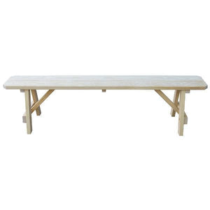 A & L Furniture Yellow Pine Traditional Bench – Size 5ft, 6ft, 8ft Picnic Bench 5ft / Unfinished
