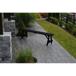 A & L Furniture Yellow Pine Traditional Bench – Size 5ft, 6ft, 8ft Picnic Bench 5ft / Unfinished