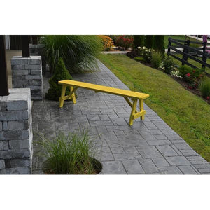 A & L Furniture Yellow Pine Traditional Bench – Size 5ft, 6ft, 8ft Picnic Bench 5ft / Unfinished