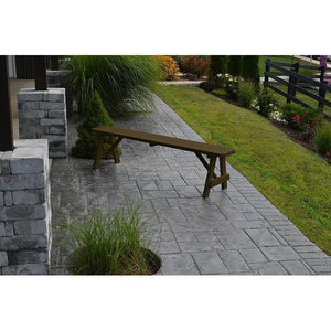 A & L Furniture Yellow Pine Traditional Bench – Size 5ft, 6ft, 8ft Picnic Bench 5ft / Unfinished