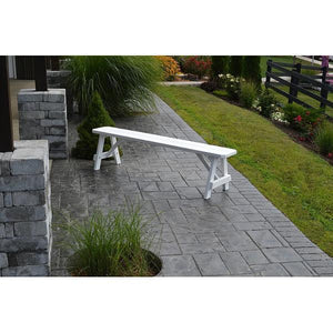 A & L Furniture Yellow Pine Traditional Bench – Size 5ft, 6ft, 8ft Picnic Bench 5ft / Unfinished