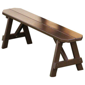 A & L Furniture Yellow Pine Traditional Bench – Size 5ft, 6ft, 8ft Picnic Bench 5ft / Unfinished