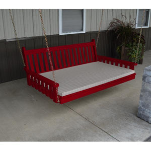 A & L Furniture Yellow Pine Traditional English Swing Bed Swing Beds 4ft / Unfinished / No