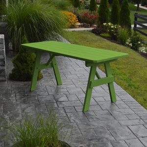 A & L Furniture Yellow Pine Traditional Table Only – Size 4ft and 5ft Table 4ft / Lime Green / No