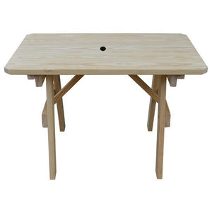 A & L Furniture Yellow Pine Traditional Table Only – Size 4ft and 5ft Table 4ft / Unfinished / No