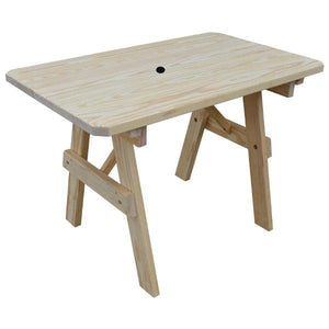 A & L Furniture Yellow Pine Traditional Table Only – Size 4ft and 5ft Table 4ft / Unfinished / No