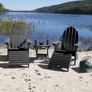 Adirondack 2 Essential Chairs with Folding Side Table & 2 Folding Ottomans Adirondack Chair