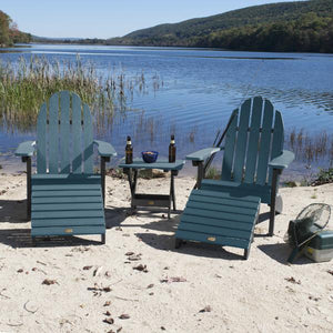 Adirondack 2 Essential Chairs with Folding Side Table & 2 Folding Ottomans Adirondack Chair