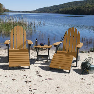 Adirondack 2 Essential Chairs with Folding Side Table & 2 Folding Ottomans Adirondack Chair