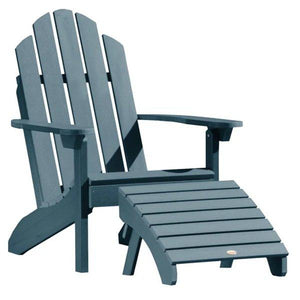 Adirondack Classic Westport Chair with Folding Ottoman Ottoman Nantucket Blue