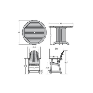 Adirondack Hamilton 5pc Round Counter Height Outdoor Dining Set Dining Set