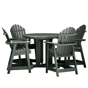 Adirondack Hamilton 5pc Round Counter Height Outdoor Dining Set Dining Set Charleston Green