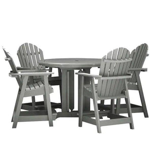 Adirondack Hamilton 5pc Round Counter Height Outdoor Dining Set Dining Set Coastal Teak