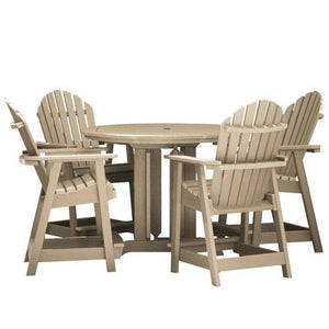 Adirondack Hamilton 5pc Round Counter Height Outdoor Dining Set Dining Set Tuscan Taupe