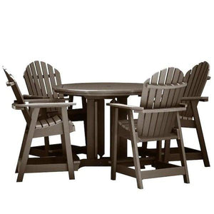 Adirondack Hamilton 5pc Round Counter Height Outdoor Dining Set Dining Set Weathered Acorn
