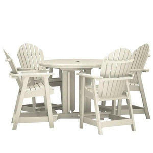 Adirondack Hamilton 5pc Round Counter Height Outdoor Dining Set Dining Set Whitewash