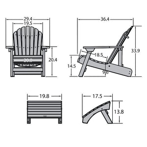 Adirondack Hamilton Folding & Reclining Chair with Folding Ottoman Outdoor Chair