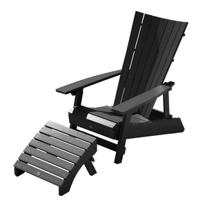 Adirondack Manhattan Beach Chair with Folding Ottoman Conversation Set