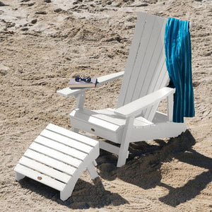 Adirondack Manhattan Beach Chair with Folding Ottoman Conversation Set